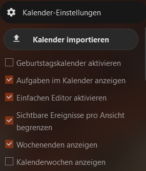Kalender importieren