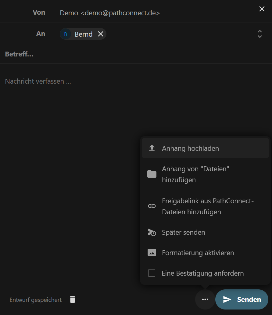 Nachricht an Bernd
