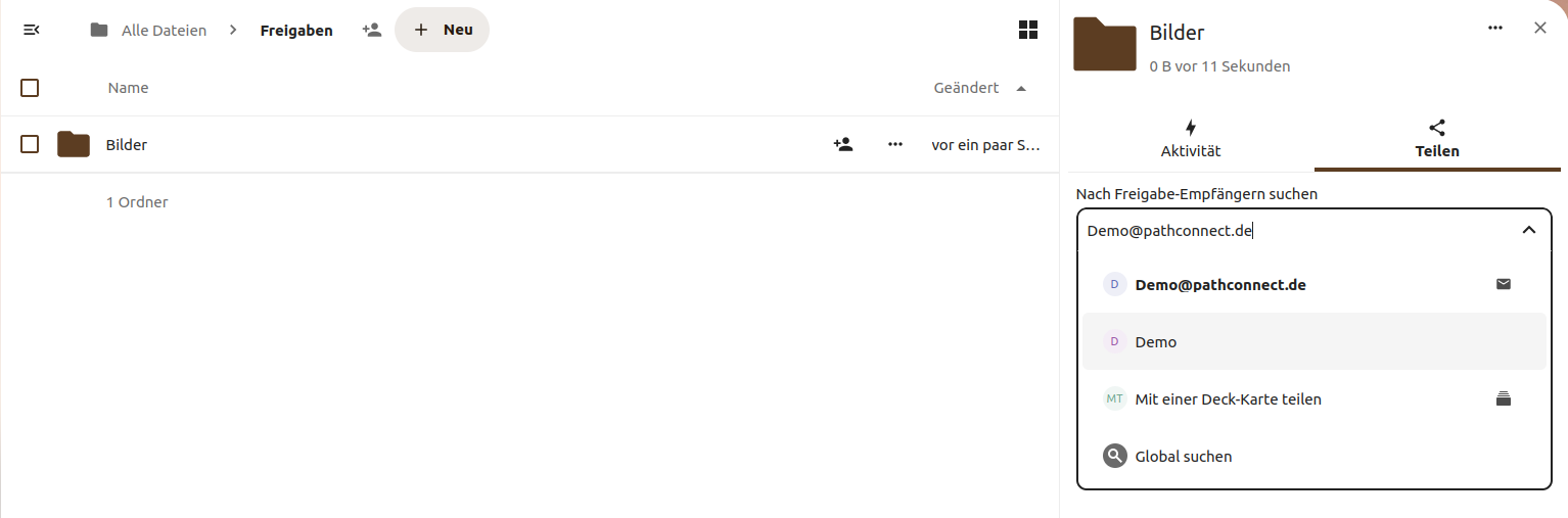 Federated Share Freigabe