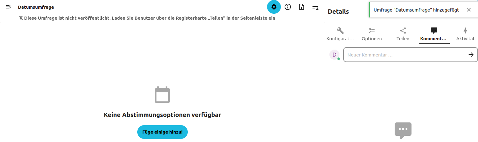 Neue Umfrage erstellen