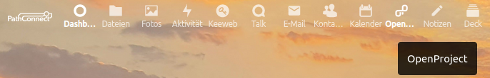 Nextcloud Menüleiste