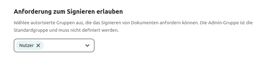 Anforderung zum Signieren erlauben